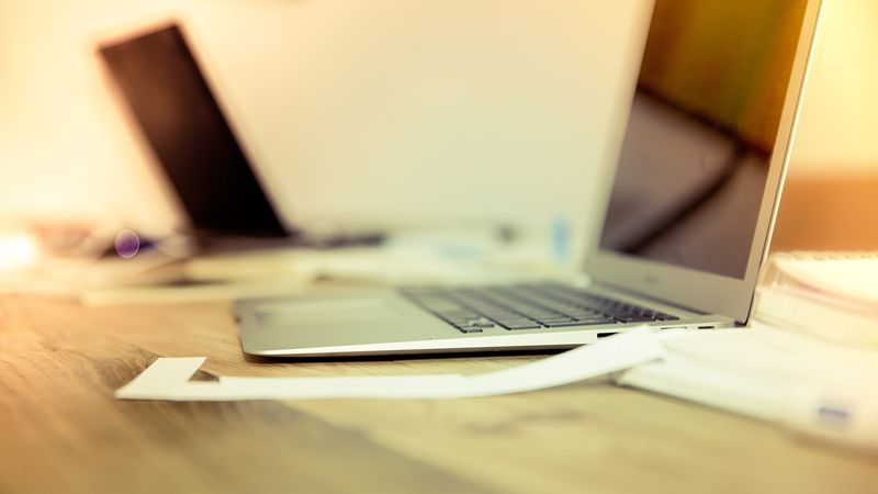 Laptops on an office desk